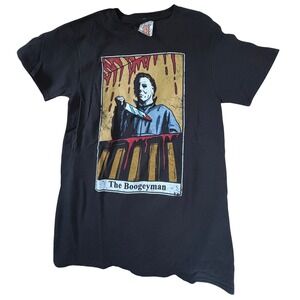 Halloween Michael Myers The Boogeyman Tarot Card Graphic T-Shirt Black Small New